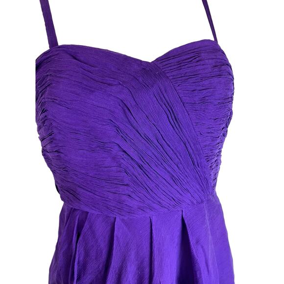 J. Crew purple Silk Cocktail party dress, Sz 0 - ruched draped - Picture 10 of 13